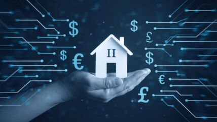 Poster - Businessman Utilizing Smartphone to Access Digital Currency Banking and Virtual Financial Data Worldwide