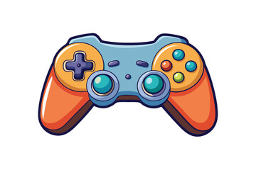 Wall Mural - Colorful game controller icon with a vibrant design, perfect for gaming themed projects, video game apps, or digital entertainment branding