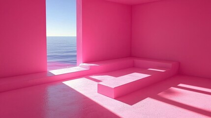 Wall Mural - Pink room, sea view.