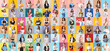 © Pixel-Shot - Collage of many different working women on color background. Women's History Month
