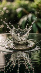 Canvas Print - water splash on a dark background