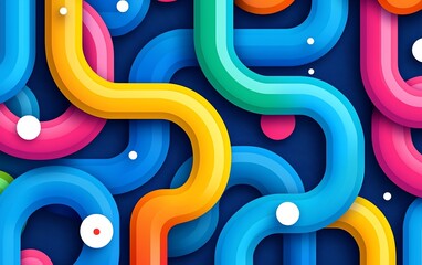 Aufkleber - Abstract colorful wavy lines pattern background.