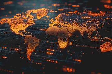 world map on dark background geographical representation global navigation travel concept abstract d