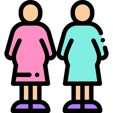 Hand painted mother and baby multi colored icon pack