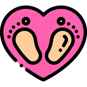 Hand painted mother and baby multi colored icon pack