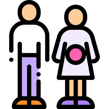 Hand painted mother and baby multi colored icon pack