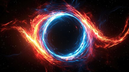 Aufkleber - Cosmic collision of fire and ice outer space digital art vast universe dynamic viewpoint elemental forces