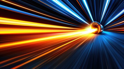 Poster - Dynamic light speed burst abstract space digital art futuristic environment close-up view motion concept