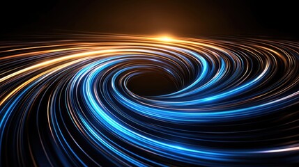 Poster - Dynamic light swirl action abstract universe digital art cosmic environment close-up viewpoint energy concept