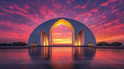 Poster - Majestic Archway Sunset Dramatic Sky Vibrant Colors