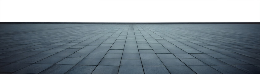 grey tiles floor isolated on cutout