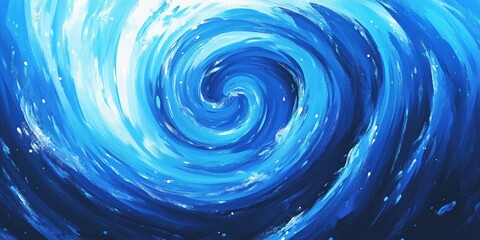 Poster - Close up illustration featuring a lively blue swirl, full of energy and movement, showcased in vibrant hues of blue, emphasizing the dynamic nature of the design.