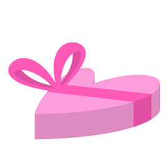 Wall Mural - Valentine Gift Box with Ribbon Illustration