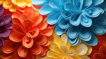 Wall Mural - A colorful bouquet of paper flowers