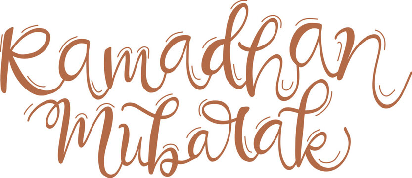 Ramadan mubarak islamic greeting hand lettering calligraphy vector