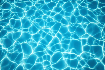 Poster - Abstract bright light reflections on blue water background creating a dynamic pattern.