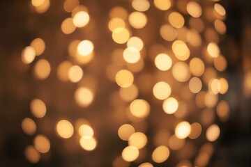 Aufkleber - Warm glowing bokeh lights on a soft blurred background.