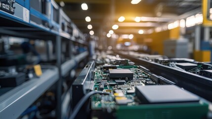 Poster - High-Tech Circuit Board in Modern Electronics Manufacturing Facility