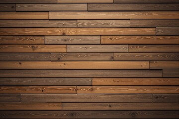 Aufkleber - Wooden planks arranged in a horizontal pattern with varying shades of brown tones.