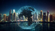 © Ardian - Digital Earth globe, global business trading network, world finance telecommunication connectivity