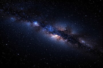 Poster - Stunning view of the Milky Way galaxy with stars and cosmic light on a dark background.