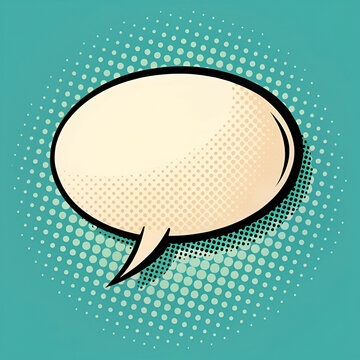 comic balloon with halftone shadow oval speech