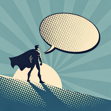 comic balloon with halftone shadow oval speech