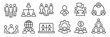 © IQ art_Design - People, human, person line icon set. Containing participants, group, team, meeting, organization, community, population, audience, member, discussion, assembly, interview. Vector illustration