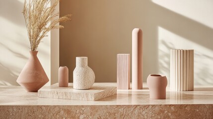 Poster - Stylish Minimalist Vase Arrangement With Dried Flowers