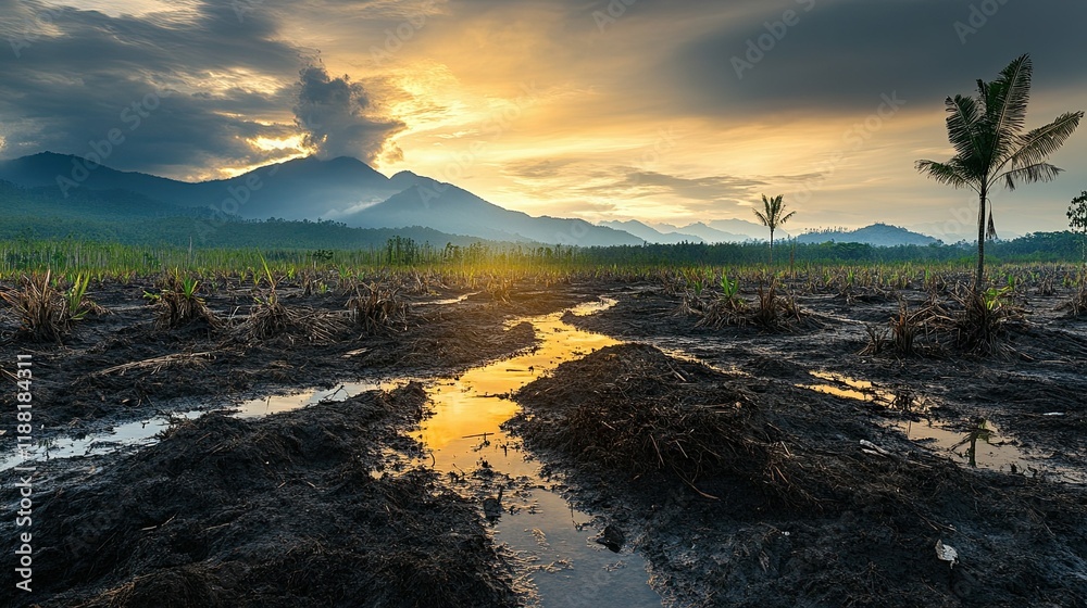 Habitat destruction and species facing extinction, highlighting the ...