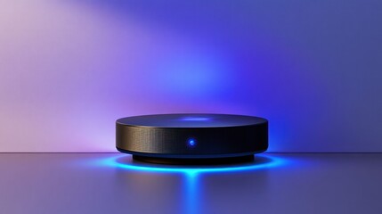 Poster - Illuminated Cylindrical Smart Speaker on Display