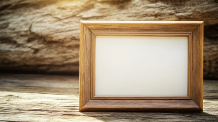 Poster - Wooden Frame Against Rustic Background Blank