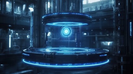 Aufkleber - Futuristic Technology Holographic Display Platform