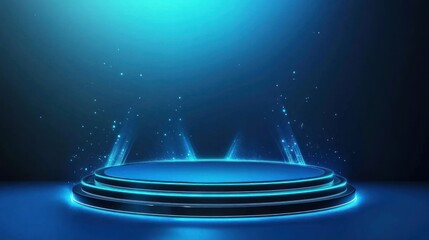 Poster - Illuminated Circular Platform with Glowing Accents