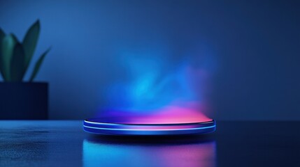 Poster - Illuminated Circular Platform With Glowing Vapor Effect