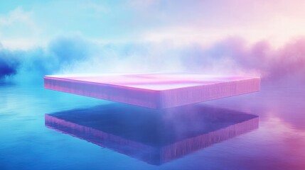 Poster - Floating Platform Above Calm Water Underneath Pastel Sky