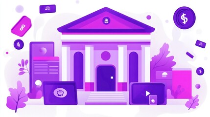 Poster - Digital Banking Modern Financial Services Online Transactions