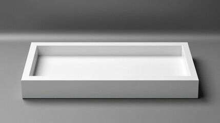 Aufkleber - A white rectangular tray sits on a grey background