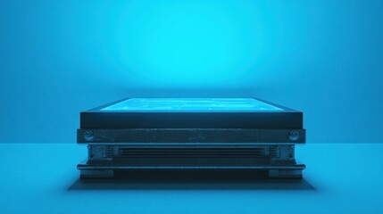 Poster - Futuristic Platform with Illuminated Display Screen