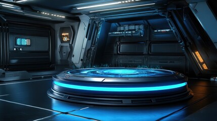 Poster - Futuristic Sci Fi Spaceship Interior Platform