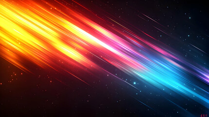 Poster - Dynamic Abstract Background with Glowing Light Streaks and Vibrant Colors