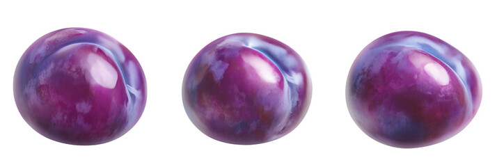 Poster - Vibrant Purple Marbled Spheres Displaying Glossy Finish and Smooth Texture, isolated on transparent background, png