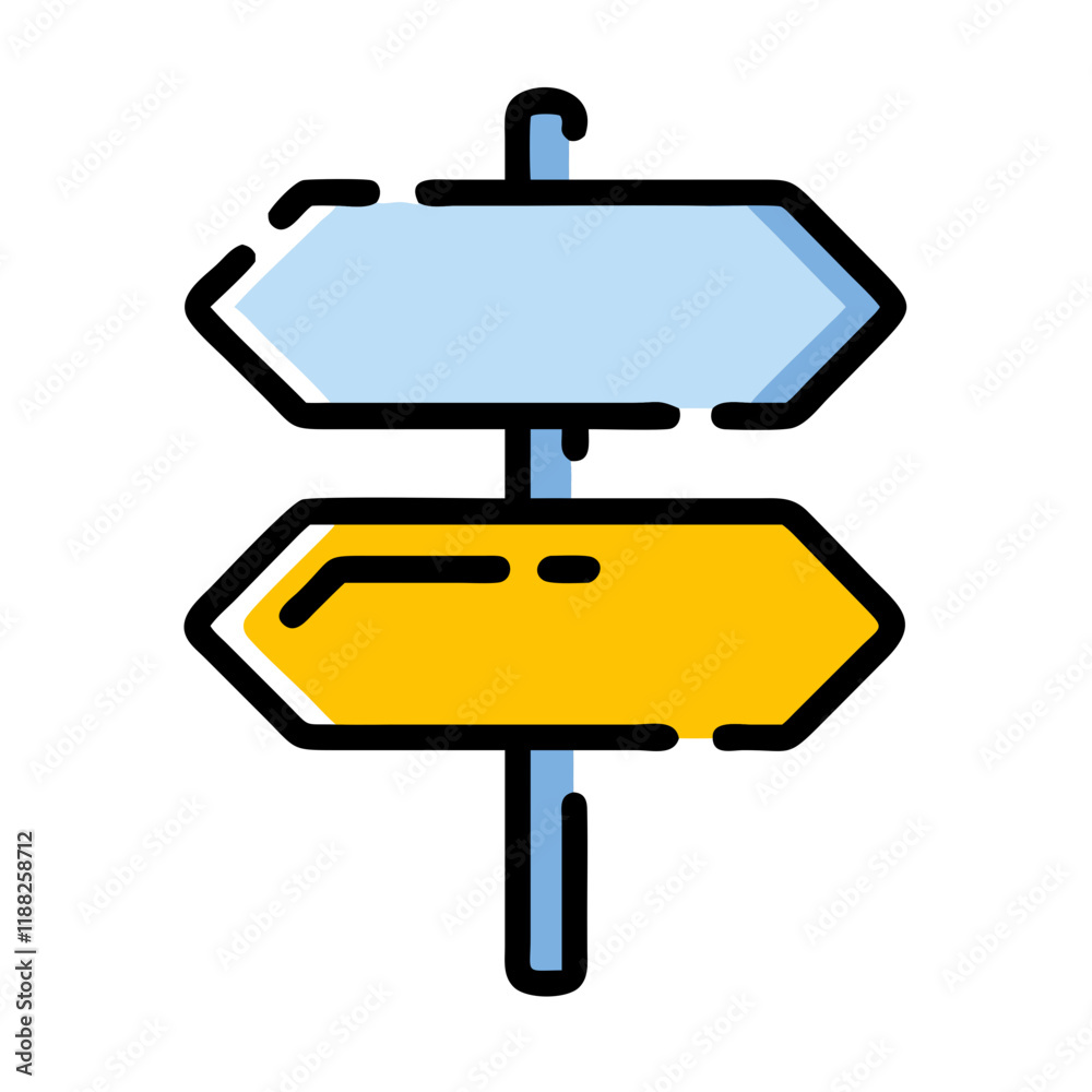 Decision Icon Signposts Decision-Making Signpost Vector – Ideal for Wayfinding and Pathfinding ...