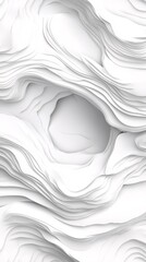 Poster - Abstract white layered texture with flowing forms, creating a sense of depth and movement.