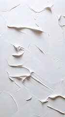 Poster - Textured white surface with smooth and rough brush strokes, creating an artistic abstract pattern.