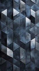 Aufkleber - abstract geometric wall design in shades of blue and gray, creating a modern and stylish atmosphere.