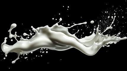 Wall Mural - artistic splash of milk, isolated background, dynamic and fluid, clean design, high-speed photography, minimalist composition, abstract shapes, playful