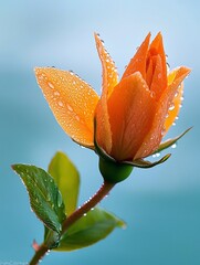Poster - a close-up of a red rose with subtle water droplets, moody lighting, perfect for valentine's day car