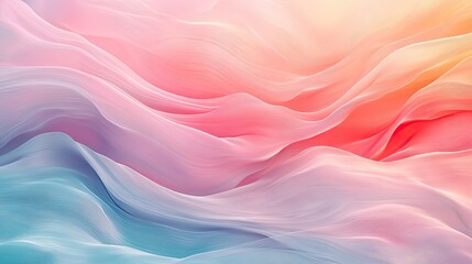 Poster - A soft, gradient pastel wave background with a flowing motion, ideal for elegant and creative concepts.