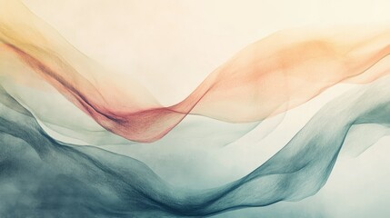 Poster - Abstract composition of flowing pastel waves, creating a dreamy and soothing visual with space for text.